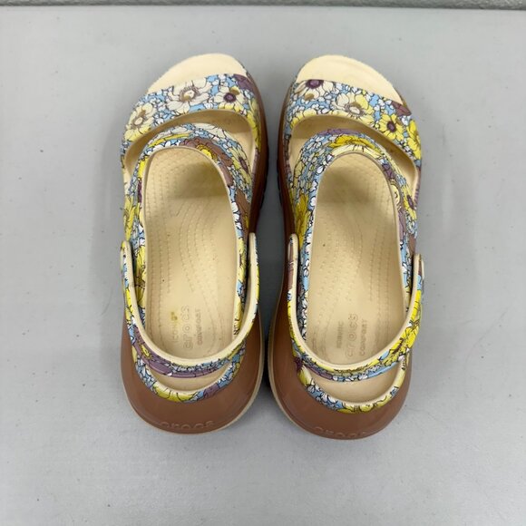 Crocs Mega Crush Retro Floral Platform Open Toe Sandals Shoe 208966 Womens sz 11 - Picture 5 of 8